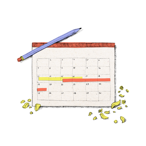 Kalender mit Stift